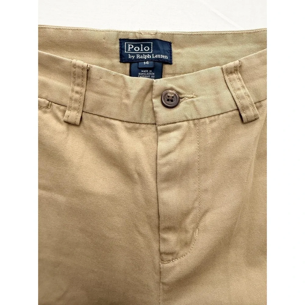 Polo Ralph Lauren Pants Boys 14 Khaki Chino Regular Fit Twill Cotton 27x27